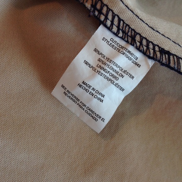 Nude with blue floral print dress U041 - Picture 8 of 8